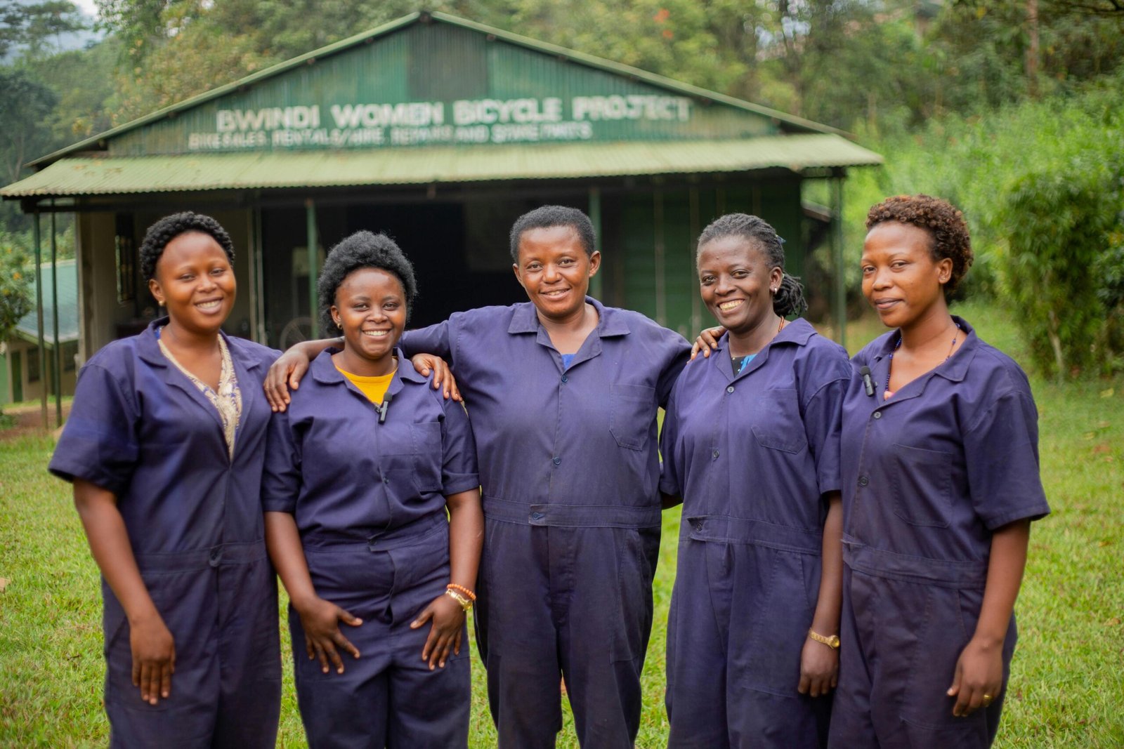 Group of women involved in Bwindi Women Bicycle Project, Uganda, promoting empowerment.